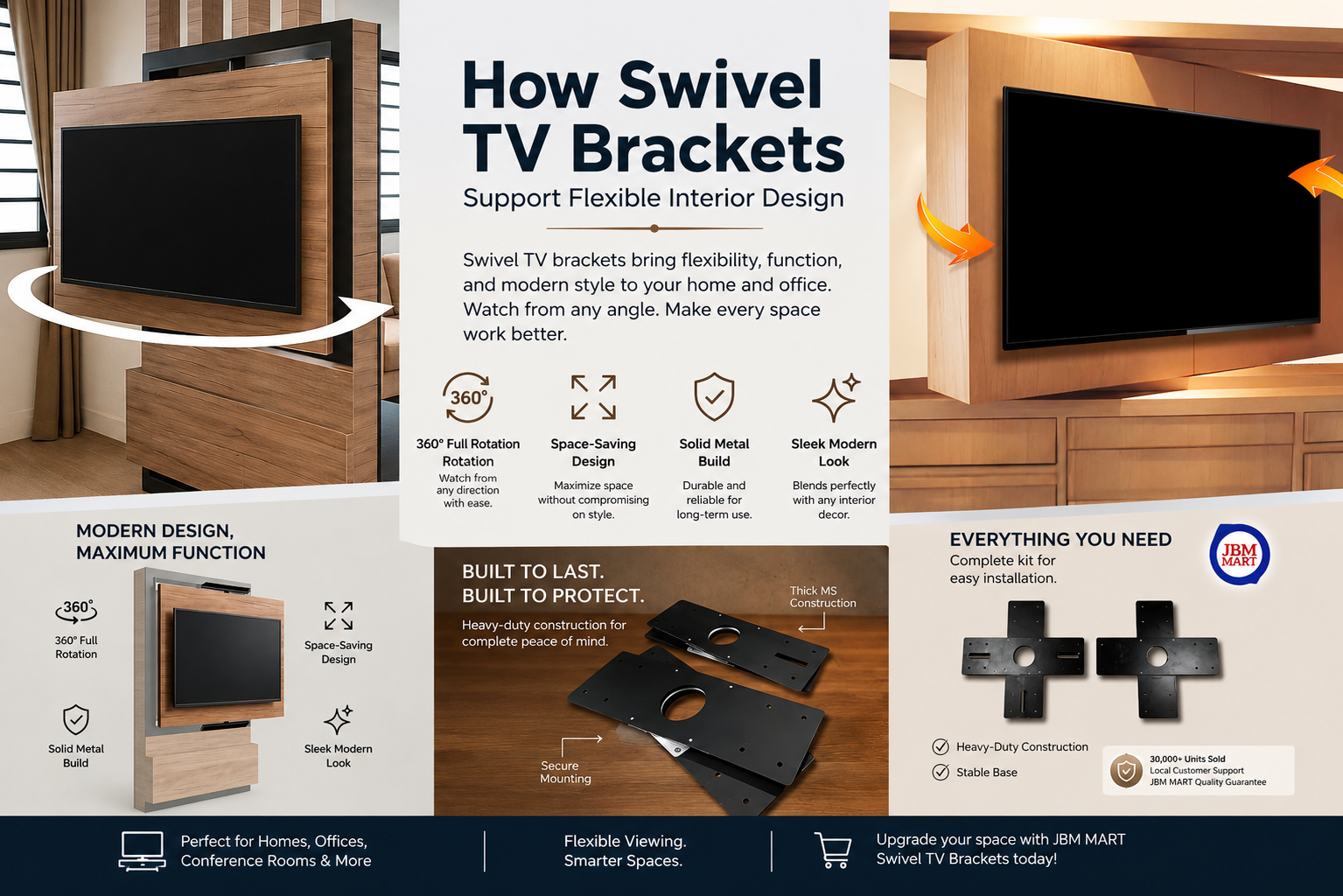 How Rotating TV Brackets Support Flexible Interior Design