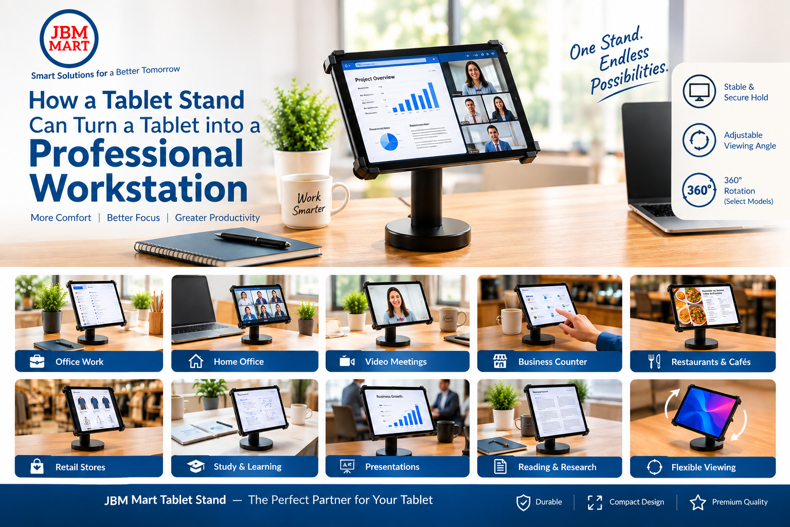 How a Tablet Stand Can Turn a Tablet into a Professional Workstation